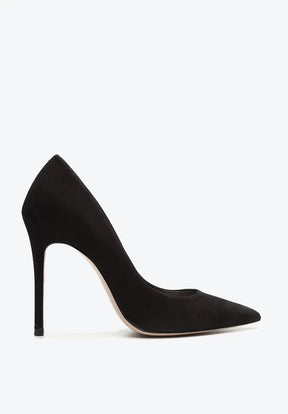 SAPATO SCARPIN SALTO FINO NOBUCK PRETO