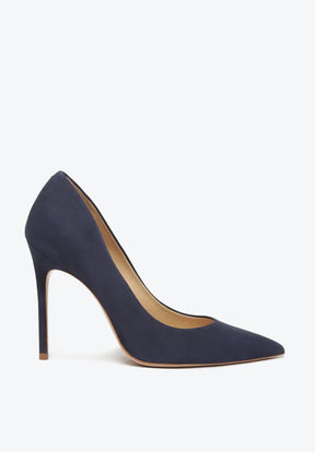 SAPATO SCARPIN SALTO FINO NOBUCK AZUL