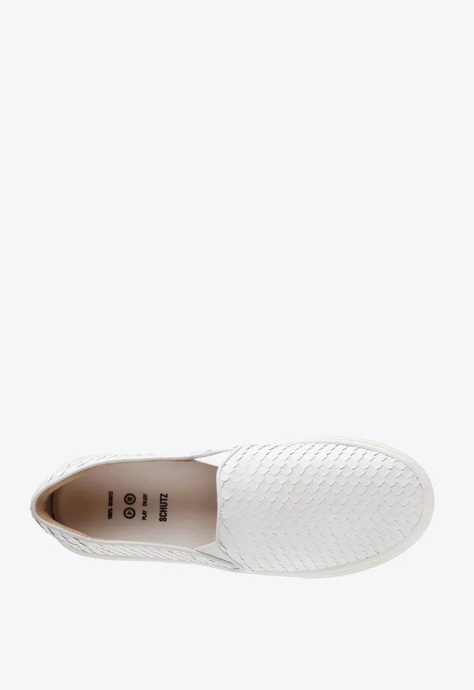 TÊNIS SEM CADARÇO SLIP ON COURO BRANCO