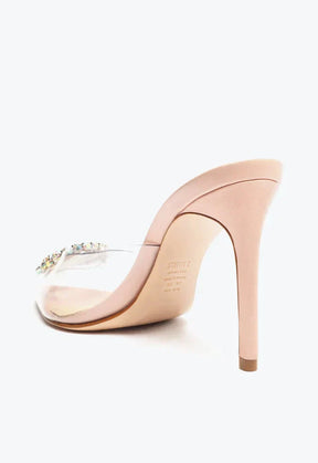 SAPATO MULE ANNA VERNIZ ROSA CLARO E TRANSPARENTE