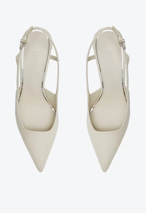 SAPATO SCARPIN SLINGBACK COURO BRANCO