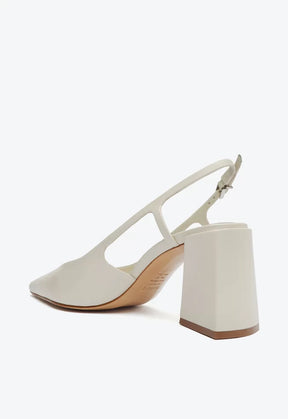 SAPATO SCARPIN SLINGBACK COURO BRANCO