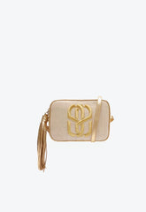 BOLSA TIRACOLO KATE TRAMA NATURAL DOURADO