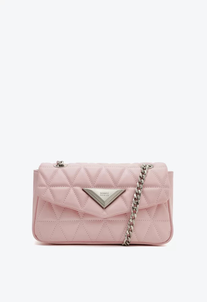 BOLSA MÉDIA TIRACOLO MATELASSÊ ROSA CLARO