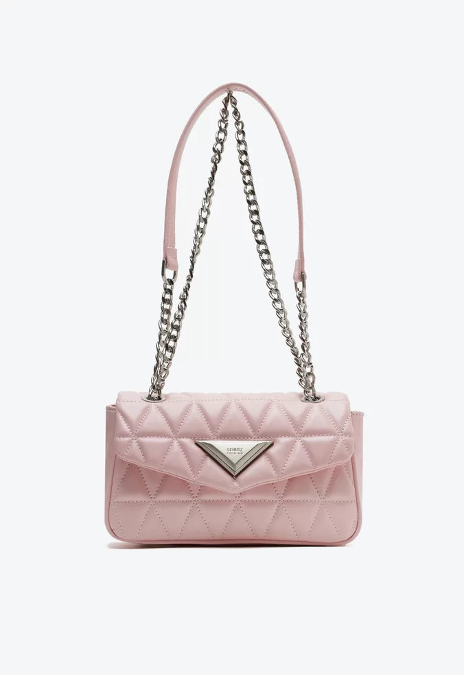 BOLSA MÉDIA TIRACOLO MATELASSÊ ROSA CLARO