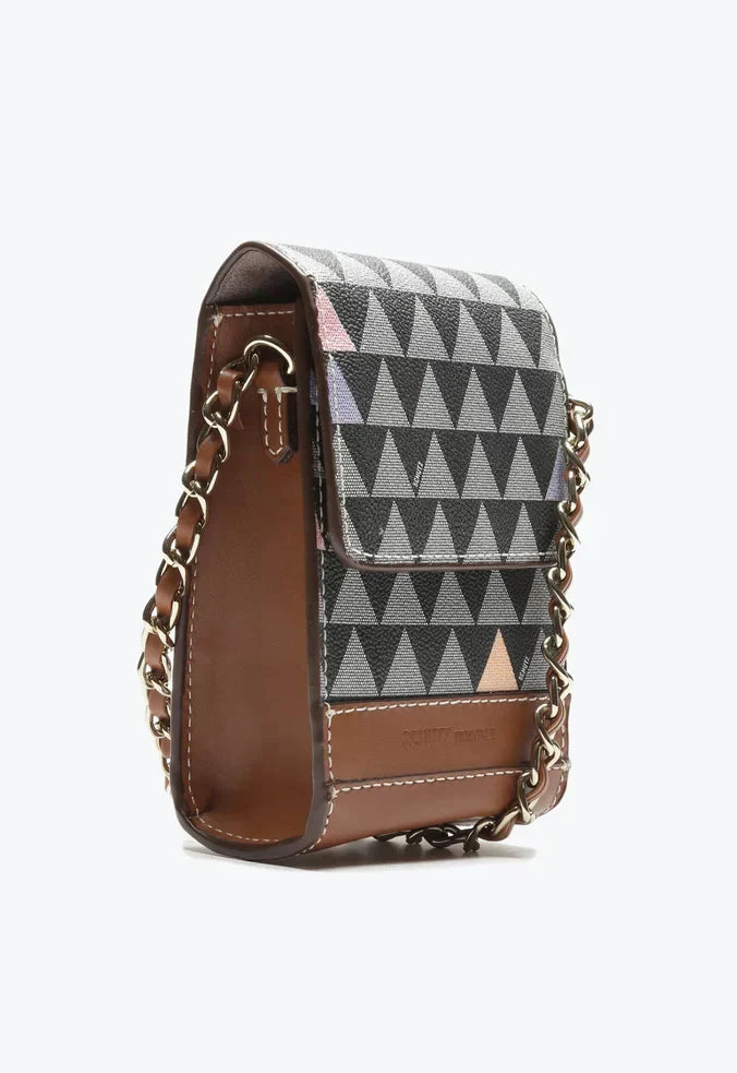 BOLSA TIRACOLO PEQUENA NEW 4GRLS TRIANGLE PRETA