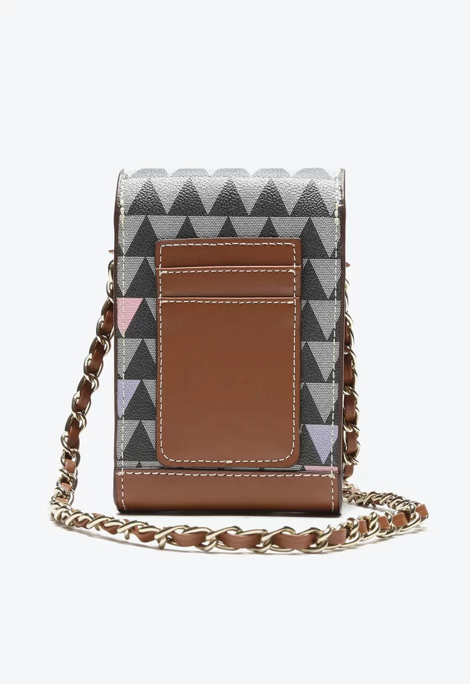 BOLSA TIRACOLO PEQUENA NEW 4GRLS TRIANGLE PRETA