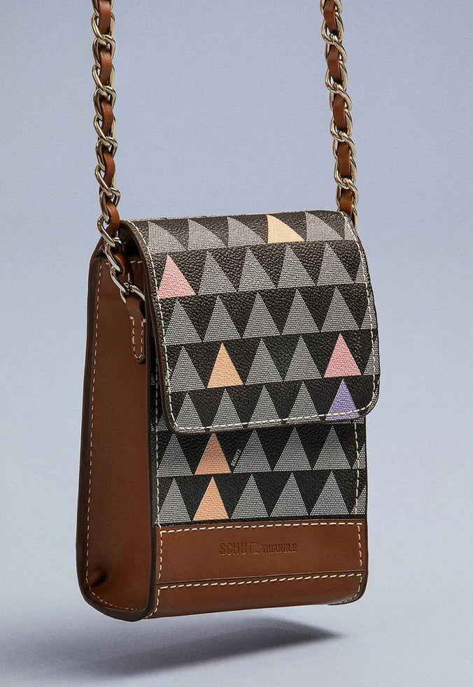 BOLSA TIRACOLO PEQUENA NEW 4GRLS TRIANGLE PRETA