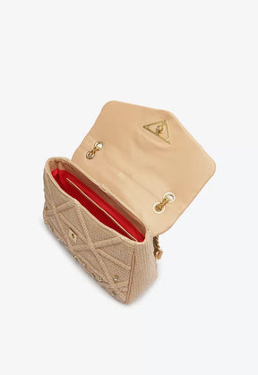 BOLSA GRANDE TIRACOLO 944 KNOTTY GLAM RÁFIA BEGE