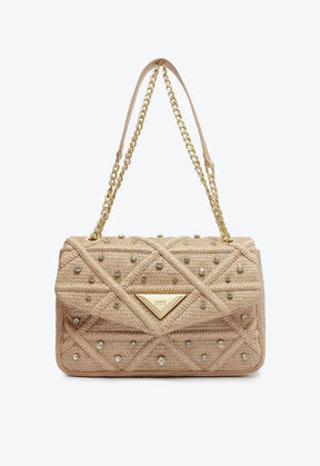 BOLSA GRANDE TIRACOLO 944 KNOTTY GLAM RÁFIA BEGE