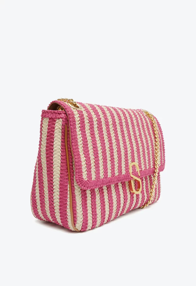 BOLSA SHOULDER LIANA BORDADO ROSA