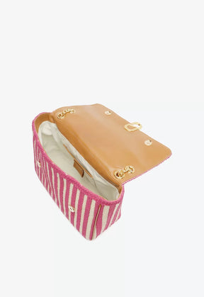 BOLSA SHOULDER LIANA BORDADO ROSA