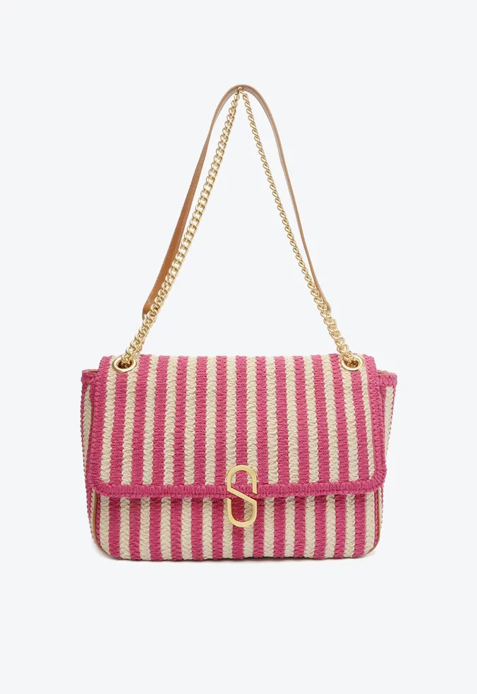 BOLSA SHOULDER LIANA BORDADO ROSA